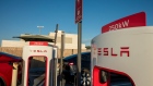 <p>Tesla supercharging stations in San Francisco.</p>