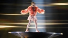 Nemo performs during the Grand Final of the Eurovision Song Contest. Photographer: Jessica Gow/AFP/Getty Images